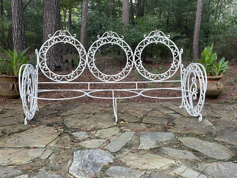 An Exceptional Late 19th Century Wrought Iron French Settee Cover