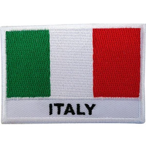 Italy Flag Patch Iron Sew On Embroidered Italian Shirt Badge Embroidery Applique - Picture 1 of 1