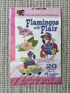 NEW Dakota Collectibles Flamingos W/ Flair 30 Embroidery Designs Multi Format CD - Picture 1 of 9