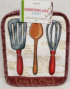 Juego de 2 Mismos Portavasos Jumbo Impresos, 7"x8", APARATOS DE COCINA, AMOR COCINAR #1,AM - Imagen 1 de 13