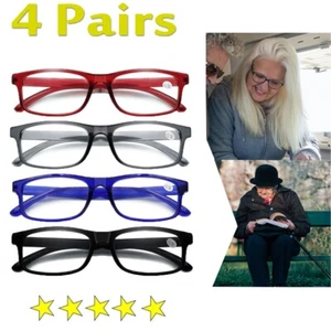 1.0 1.5 2.0 2.5 3.0 3.5 4.0 4er Pack Herren Damen leichte Lesebrille - Bild 1 von 13