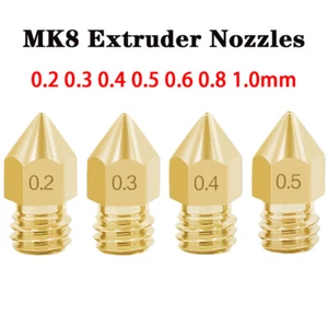 Dysza drukarki 3D 0,2 mm - 1,0 mm mosiężna wytłaczarka MK8 do CR-10 Ender 3 Anet A8 M6 - Zdjęcie 1 z 5