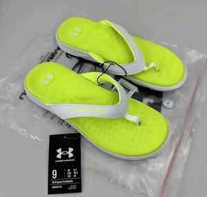 Women's Size 9 Under Armour Ignite Marbella Flip Flop Sandals High-Vis Yellow - Picture 1 of 7
