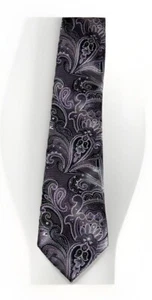 GIORGIO BRUTINI Men's 100% Polyester Tie-Handmade Purple/Paisley - Picture 1 of 4