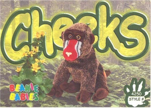 TY Beanie Babies BBOC Card Series 3 Common Cheeks the Baboon NM/Mint - Picture 1 of 2
