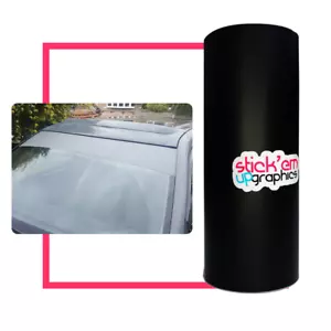 8 Inch Sun Strip Matt Black Sun Visor Racing Banner Track Car Vinyl Wrap - Picture 1 of 3