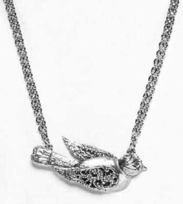 BIRD Spoon NECKLACE-Beautiful & Unique-New! Silver Plate - Image 1 of 2