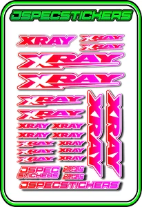 XRAY RC A5 STICKER SHEET NT1 T4 XB9 RX8 ELECTRIC NITRO CAR DECALS R/C PINK/RED W - Picture 1 of 9