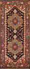 Heriz Serapi Navy Blue Hand-Knotted Indian Rug Runner In Wool 2X6 Ft.