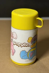 Vintage 1986 Popples 8 Oz Thermos Aladdin Industries Stopper #37 Cup #112 USA - Picture 1 of 9