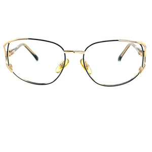 Gucci Eyeglasses Frames Black Gold Square Full Rim H15155 - Picture 1 of 6