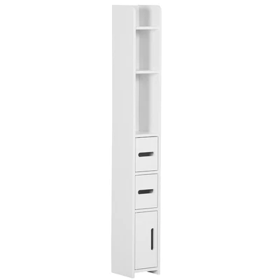 Белый отдельно стоящий шкаф для ванной 15x17x120 см МДФ 3 шкафа и полки - Изображение 1 из 4