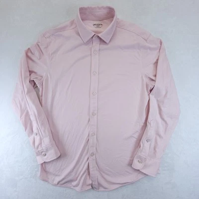 UntuckIt Shirt Mens Large Pink Button Up Wrinkle Free Preppy Golf 100% Cotton - Imagem 1 de 4