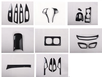 Kit de cubierta interior de auto de fibra de carbono negro de 19 piezas para Nissan Qashqai 16-2018 Foto 1 de 4