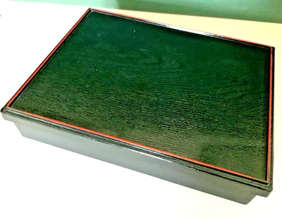 NEW Jewellery/Trinket BOX. Black wood design.6 Compartments. - Image 1 of 4