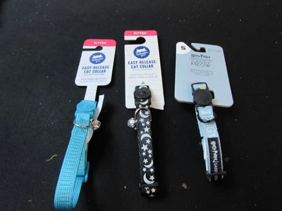 NUEVO 3 piezas Whisker City Breakaway Harry Potter descarado maullido gatito collar conjunto 6-9" Foto 1 de 2