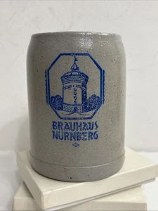 Taza de gres alemana vintage Brauhaus Nürnberg Beer Stein 0,5 L - Imagen 1 de 8