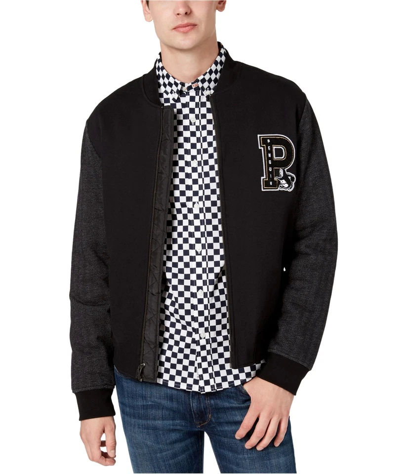 Chaqueta universitaria Penguin Chevron para hombre, negra, grande Foto 1 de 1