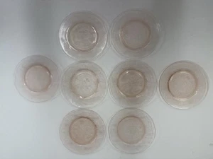 8 MacBeth Evans PINK Dogwood Apple Blossom depression Glass 8" plate Vintage /ro - Picture 1 of 5