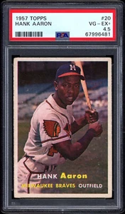 1957 Topps #20 Hank Aaron PSA 4.5 - CENTERED & NO CREASES - Picture 1 of 2