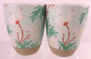 ROBERT GORDON By Louise Jones 2 X Latte Flannel Flower Stoneware Mugs 320ml - Bild 1 von 5