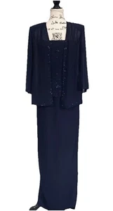 Karen Miller Größe 8 2-teiliges Maxikleid mit Perlen für besondere Anlässe und Jacke - Bild 1 von 7