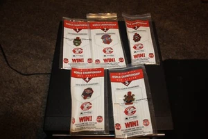 CINCINNATI REDS 5 TIME WORLD SERIES 5 Lapel Pin Set - Coca-Cola / AMERISTOP Card - Picture 1 of 6