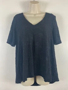 Marks and Spencer UK size 14v neck short sleeve black top - Picture 1 of 12