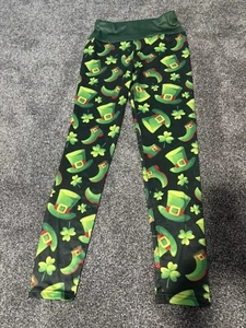 Girls Green St. Patrick’s Day Leggings Size XL 14  - Picture 1 of 3
