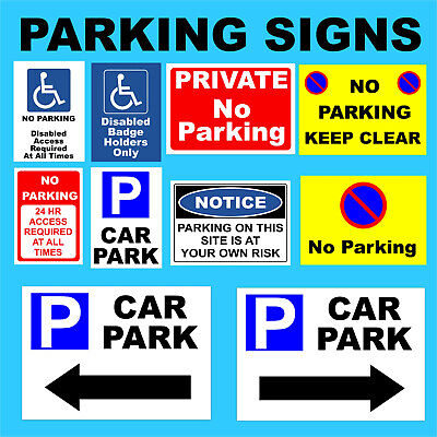 No Parking Plastic Signs Or Vinyl Stickers - Disabled, Private, Driveway,  • 29.99£