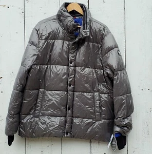 $398 MICHAEL KORS Men's Sz S Insulated Quilted Puffer Jacket Shiny Gunmetal Gray - Picture 1 of 9