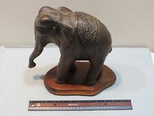 Vintage Rare Bronze Elephant Decanter Walnut Base Delacy Novelty Co.