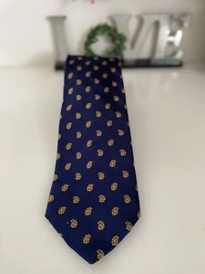 Brooks Brothers Makers 100% Silk Men’s Tie Necktie Blue Yellow Mini Paisley 4" - Picture 1 of 20