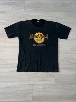 Camisa De Colección Años 90 Hard Rock Café Bangkok Talla Mediana Desteñida Verde Puntada Única Foto 1 de 4