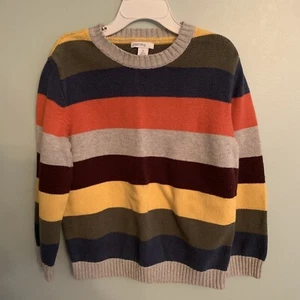 Boys Green dog Striped Sweater Size 6 - Picture 1 of 2