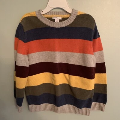 Boys Green dog Striped Sweater Size 6 - Image 1 of 2