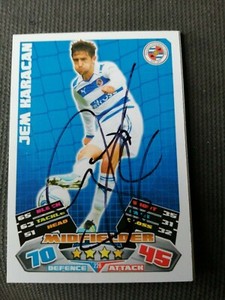 Topps match attax card 2011-2012 signed Jem Karacan Reading F C 