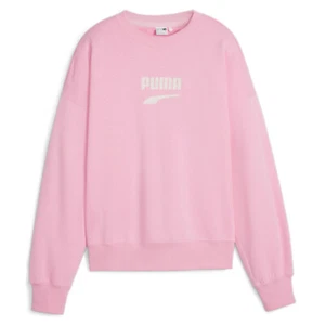 PUMA Downtown Oversized Crew Neck Sweatshirt Womens Pink 62435630 - Picture 1 of 2