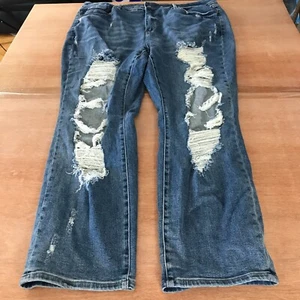 Judy Blue Straight Fit Jeans Damen 24 W Blau High Rise Destroyed Distressed - Bild 1 von 12