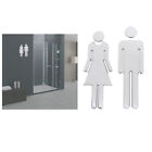 1 Pair 12Cm Self-Adhesive 3D Mirror Public Toilet Restroom Sign Men Women Shape