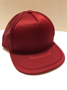 Vintage Maroon Boys Snapback Foam Mesh Trucker Hat - Blank - No Design - Picture 1 of 5