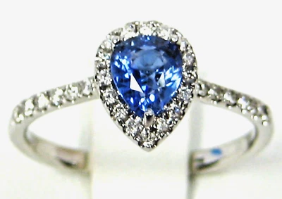 Blue Sapphire Ring 14K white gold Natural Heirloom MADE In USA 20yrs on eBay - Image 1 of 4