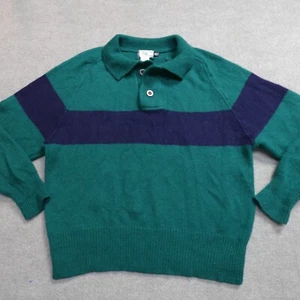 Suéter Vintage Gap Mediano Verde Azul Rayas Lana Shetland Cuello Raglán - Imagen 1 de 8