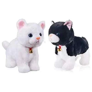 Cat Stuffed Animal Plush Toys Interactive Fluffy Robot Toy Kitty Gift For Kids - Picture 1 of 4