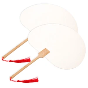 2 Pezzi Ventaglio Vuoto con Palline di Carta Bambini Ventagli Pittura Portatile - Foto 1 di 12