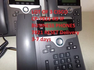 LOT OF 3 CISCO CP-7821-K9 IP BUSINESS PHONES 7821 RESET Delivery 3-7 days - Picture 1 of 1