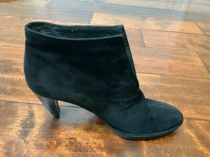 Stuart Weitzman Black Suede High Heel Ankle Booties, Size 6.5 - Picture 1 of 9
