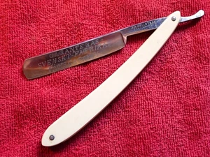 WEISSER GRIFF VERZIERTE KLINGE STARIGHT RASIERMESSER HELLBERG ESKILSTUNA SCHWEDEN SCHWEDISCH - Bild 1 von 7