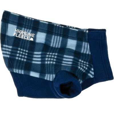 Highline Fleece Dog Coat - Blue Plaid Sizes 8-28 - Image 1 of 4