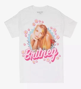 NWT Britney Spears Flowers Boyfriend Fit Girls T-Shirt SZ L - Picture 1 of 3